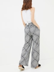 FatFace Faye Black Palace Scarf Wide Leg Trousers - Image 4 of 7