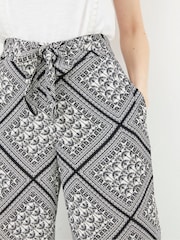 FatFace Faye Black Palace Scarf Wide Leg Trousers - Image 5 of 7