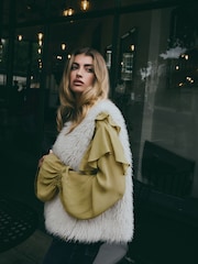 Ecru Faux Fur Gilet - Image 1 of 8