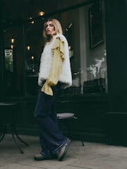 Ecru Faux Fur Gilet - Image 4 of 8