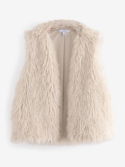 Ecru Faux Fur Gilet - Image 6 of 8