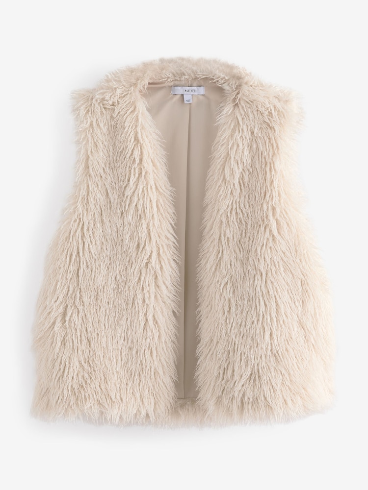Buy Ecru Faux Fur Gilet from the Next UK online shop
