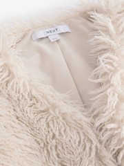 Ecru Faux Fur Gilet - Image 7 of 8