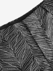 Black Slim Fit Textured Print Tuxedo Suit Trousers - Image 7 of 10