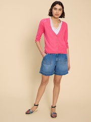 White Stuff Pink Naria V-Neck Cardigan - Image 3 of 7