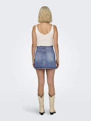 ONLY 100% Cotton Utility Button Up Denim Mini Skirt - Bild 2 von 5