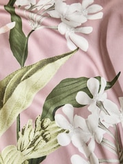 Pink 200 Thread Count 100% Egyptian Cotton Sateen Floral Border Duvet Cover and Pillowcase Set - Image 3 of 5