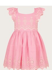 Monsoon Pink Baby Broderie Dress - Image 2 of 4