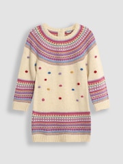 JoJo Maman Bébé Cream Fair Isle Knitted Dress - Image 1 of 3