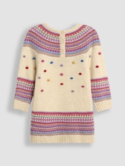 JoJo Maman Bébé Cream Fair Isle Knitted Dress - Image 2 of 3