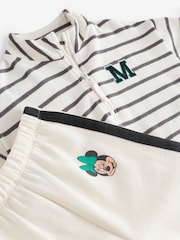 Cream Mickey Mouse Half Zip Sweatshirt & Wide Leg Joggers Set (3mths-7yrs) - Image 8 of 8