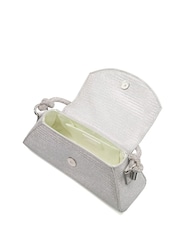 Dune London Silver Chrome Brynley Diamanté Tubular Hand Bag - Image 4 of 5