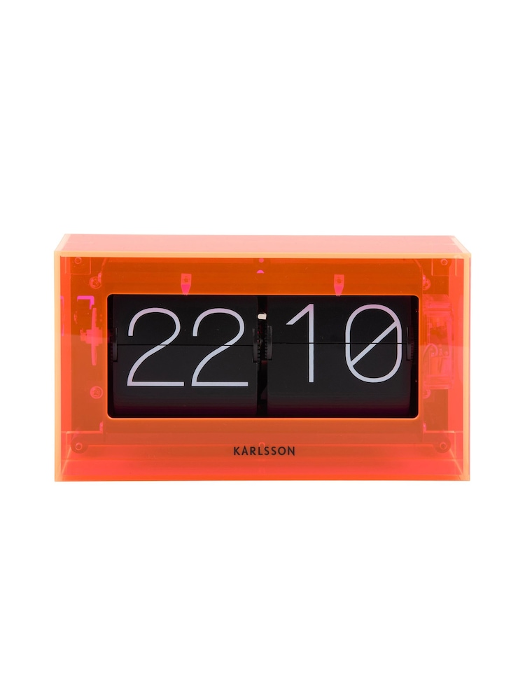 Karlsson Neon Orange Boxed Flip Table Clock - Image 2 of 4