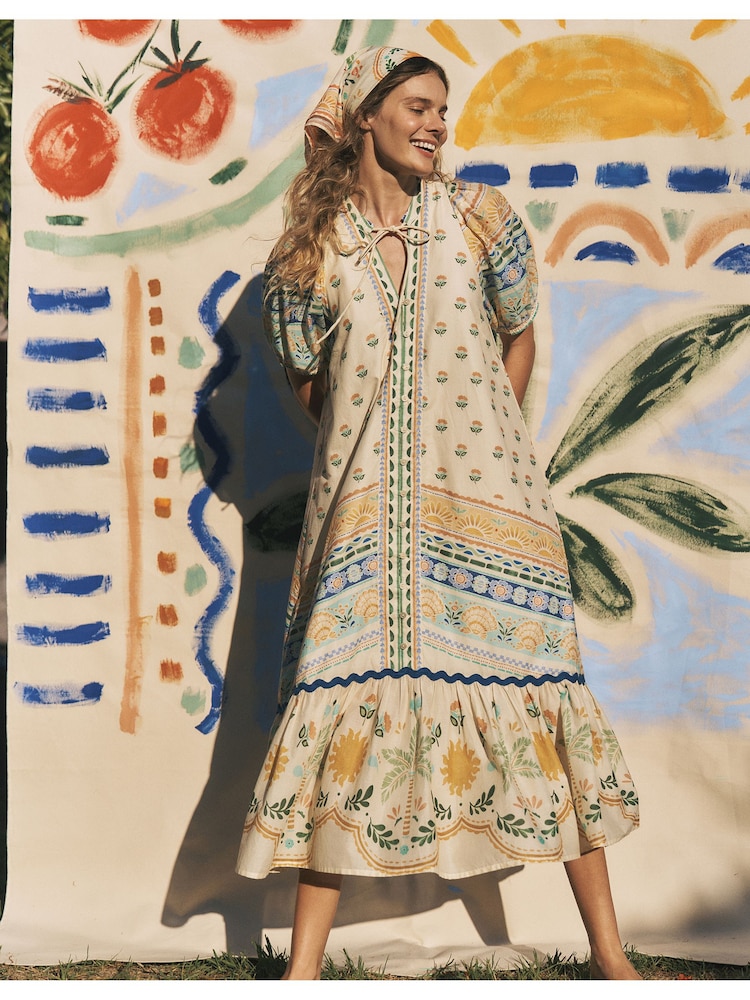 charlie holiday tay dress Buy Monsoon Cream Taylor Printed Puff Sleeve Midi from Next USA style:Two-Pocket