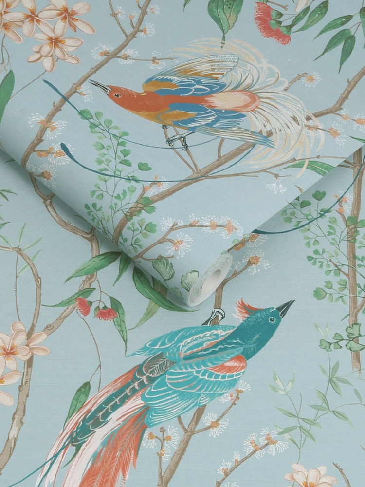 Graham & Brown Blue Clavering Birds Noon Sky Wallpaper - Image 3 of 3