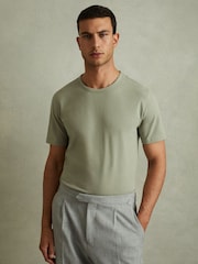 Reiss Sage Melrose Cotton Crew Neck T-Shirt - Image 1 of 5