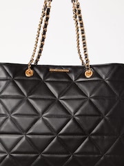 Lipsy Black Faux Leather Quilted Chain Strap Tote Bag - Image 4 of 4