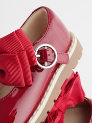 Red Standard Fit (F) Chunky Bow Mary Jane School Shoes - Image 6 of 6