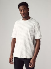 Armani Exchange All Over Logo White 100% Cotton T-Shirt - Image 1 of 5