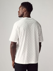 Armani Exchange All Over Logo White 100% Cotton T-Shirt - Image 2 of 5