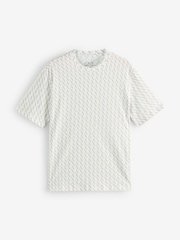 Armani Exchange All Over Logo White 100% Cotton T-Shirt - Image 4 of 5