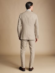 Charles Tyrwhitt Brown Slim Fit 100% Linen Jacket DB - Image 2 of 5