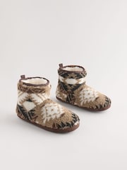Neutral Faux Fur Lined Boot Slippers - Image 1 of 6