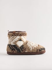 Neutral Faux Fur Lined Boot Slippers - Image 2 of 6
