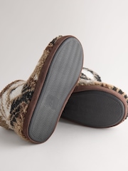 Neutral Faux Fur Lined Boot Slippers - Image 3 of 6