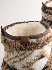 Neutral Faux Fur Lined Boot Slippers - Image 6 of 6
