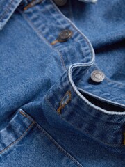 Another Sunday Blue Button Through Cropped 100% Cotton Denim Jacket - Image 6 of 6