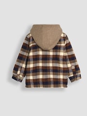 JoJo Maman Bébé Brown Check Hooded Shacket - Image 2 of 3