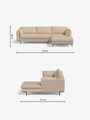 MADE.COM Cotton Weave Oatmeal Harlow Right Hand Facing Corner Sofa - Image 3 of 8