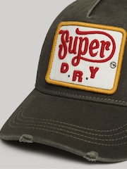 Superdry Black 100% Cotton Graphic Trucker Cap - Image 4 of 4