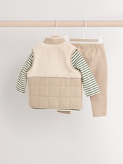 Neutral Gilet and Leggings Baby 3 Piece Set - Image 2 of 12