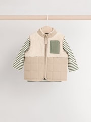 Neutral Gilet and Leggings Baby 3 Piece Set - Image 3 of 12