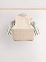 Neutral Gilet and Leggings Baby 3 Piece Set - Image 4 of 12
