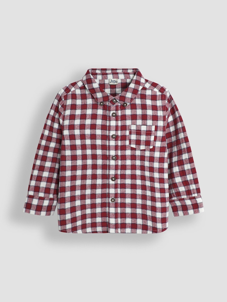 JoJo Maman Bébé Burgundy Gingham Shirt - Image 1 of 3