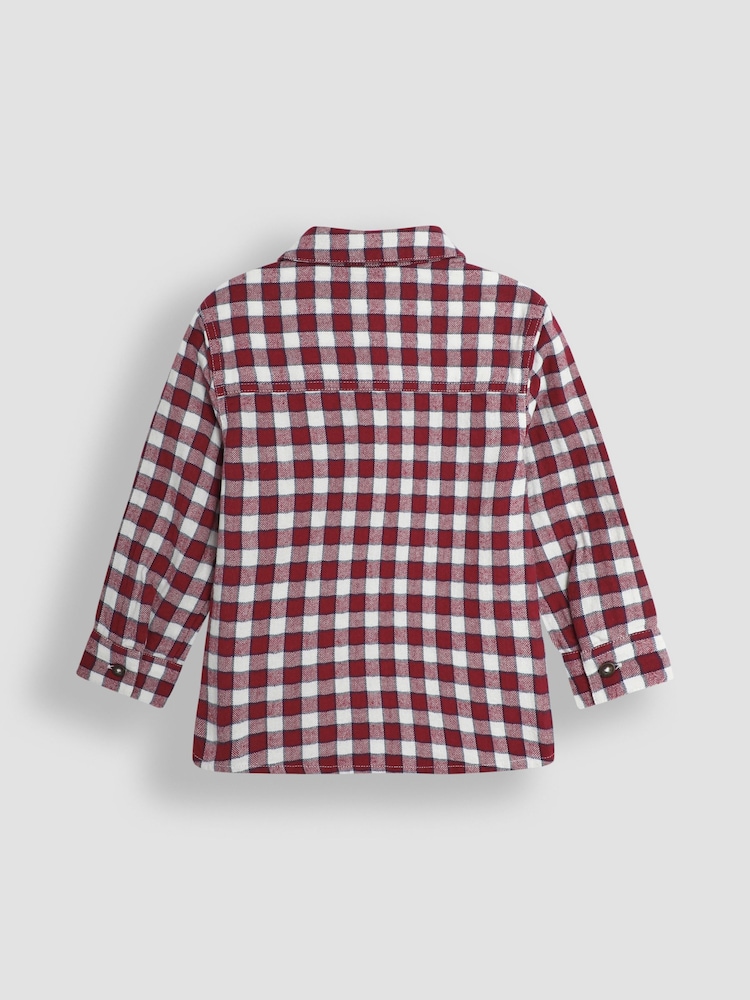 JoJo Maman Bébé Burgundy Gingham Shirt - Image 2 of 3