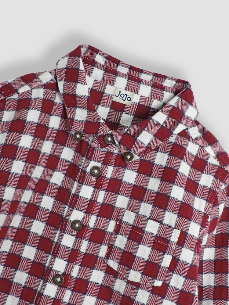JoJo Maman Bébé Burgundy Gingham Shirt - Image 3 of 3