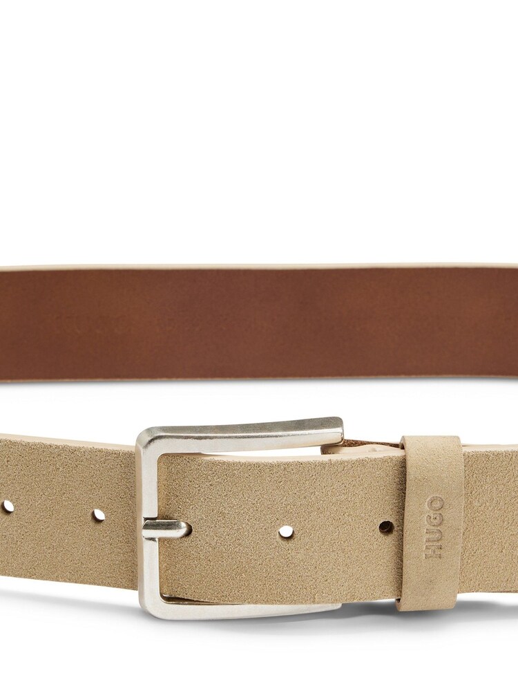 HUGO Natural Suede Textured Leather Belt - Image 2 of 5
