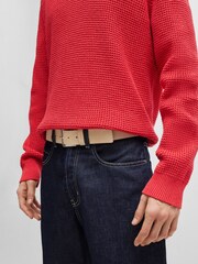 HUGO Natural Suede Textured Leather Belt - Image 4 of 5
