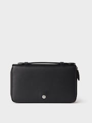 Osprey London The Double Zip Leather Black Travel Organiser - Image 1 of 4