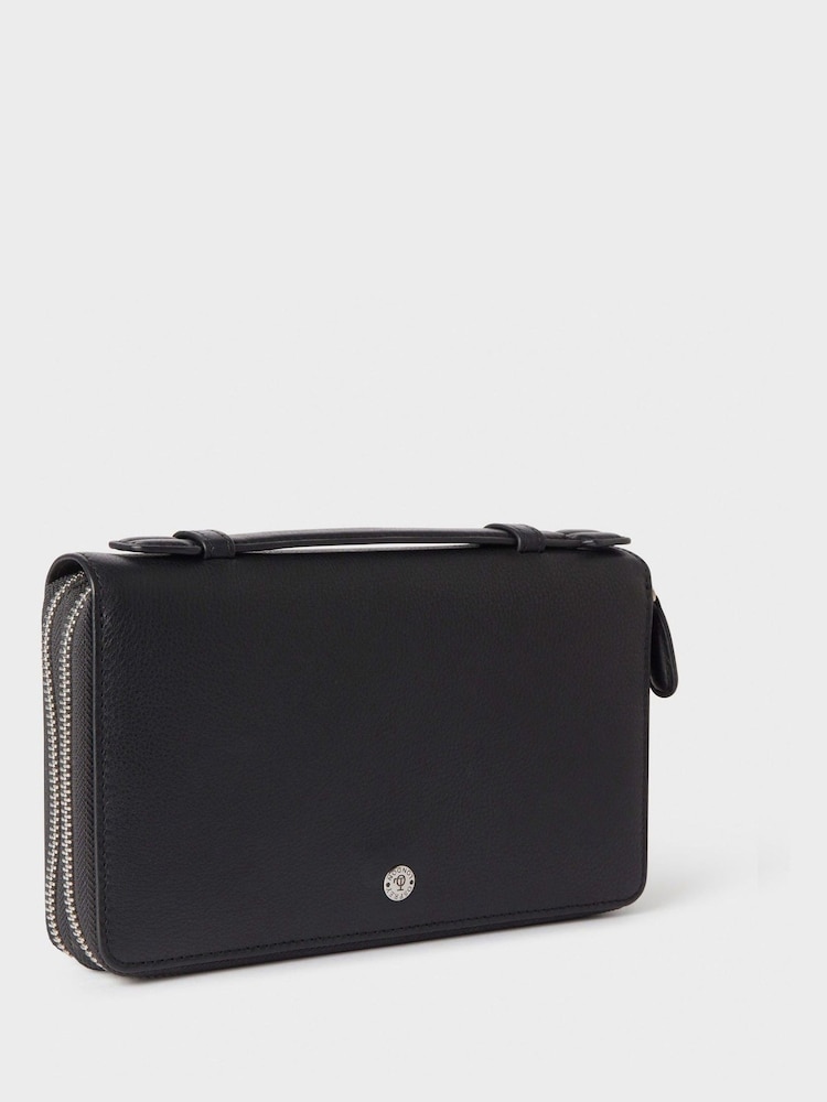 Osprey London The Double Zip Leather Black Travel Organiser - Image 2 of 4