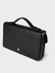 Osprey London The Double Zip Leather Black Travel Organiser - Image 4 of 4