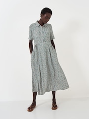 Crew Clothing Green Short Sleeve Shirt Dress - Image 1 of 5