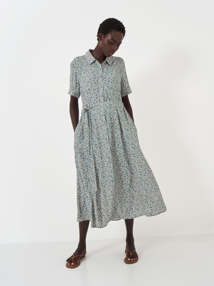 Crew Clothing Green Short Sleeve Shirt Dress - Image 1 of 5