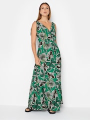 Long Tall Sally Green Tropical Tie Shoulder Maxi Dress - Image 1 of 4