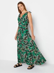 Long Tall Sally Green Tropical Tie Shoulder Maxi Dress - Image 3 of 4