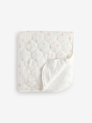 Delicate Floral Muslin Baby Fleece Blanket - Image 1 of 5